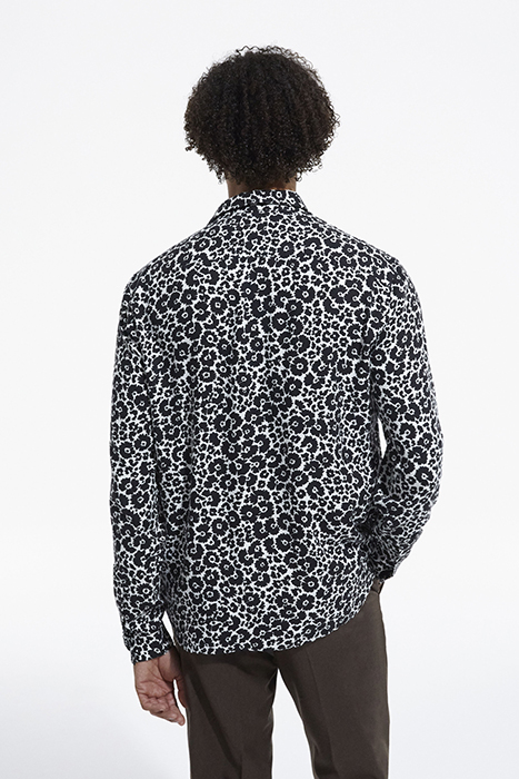 CHEMISE SLIM DECINTREE PRINTEE BICOLORE BLACK WHITE 2