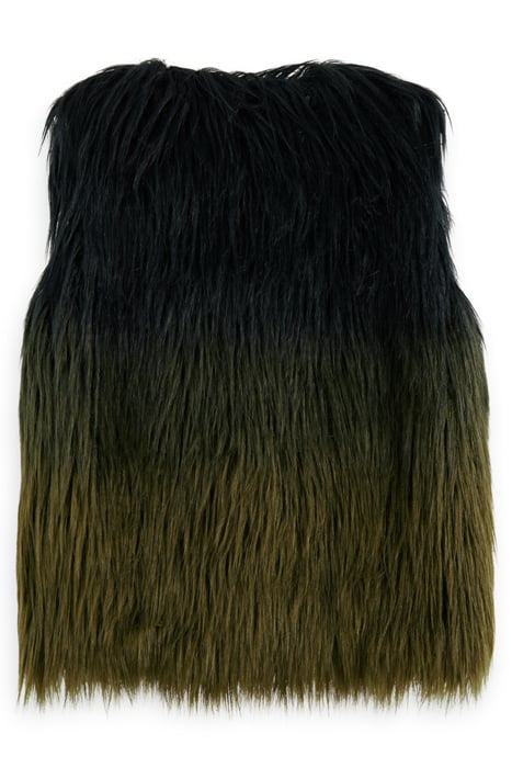 GRADIENT FAUX FUR GILET BLACK 5