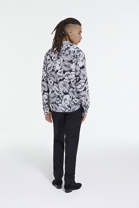 CHEMISE WAKO IMPRIME ROMANTIC GARDEN BLACK WHITE 4