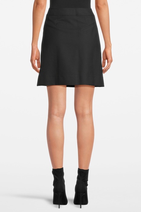 SUMMER SUITING BUTTON CLOSURE MINI SKIRT BLACK 2