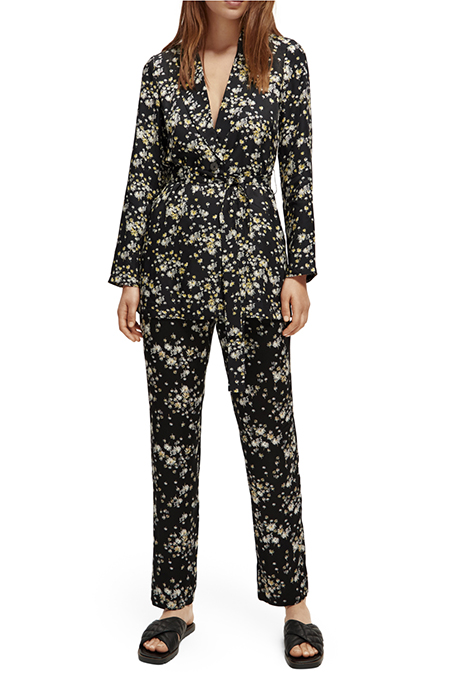 PRINTED DRAPEY BLAZER DANDELION BLACK 3