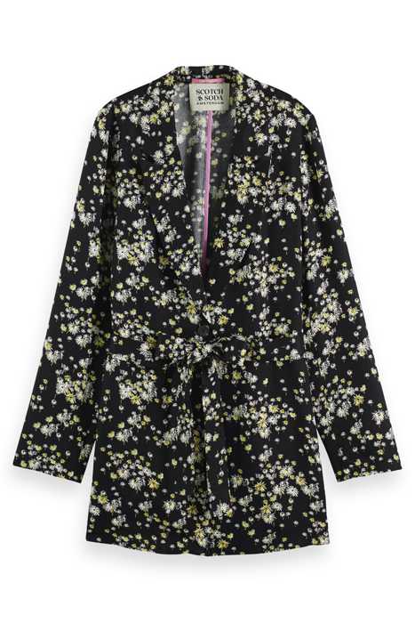 PRINTED DRAPEY BLAZER DANDELION BLACK 4