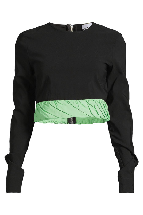 TAFFETA MIX BLOUSE BLACK 3