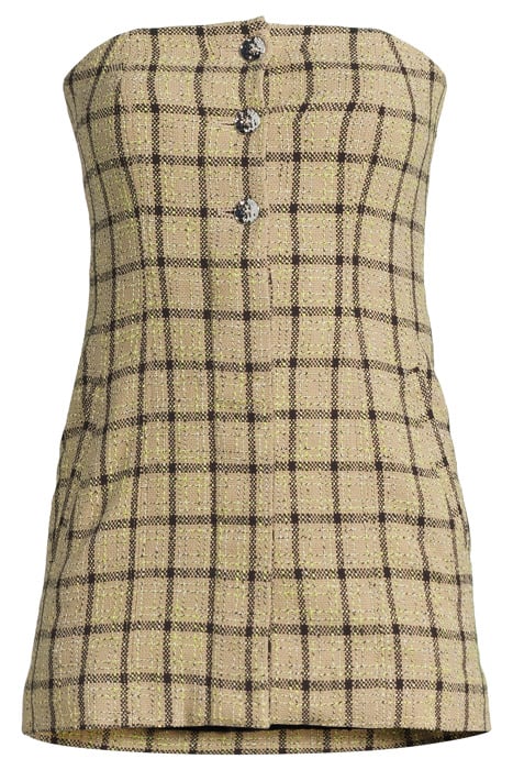 CHECK SUITING STRAPLESS TOP TENDER SHOOTS 3