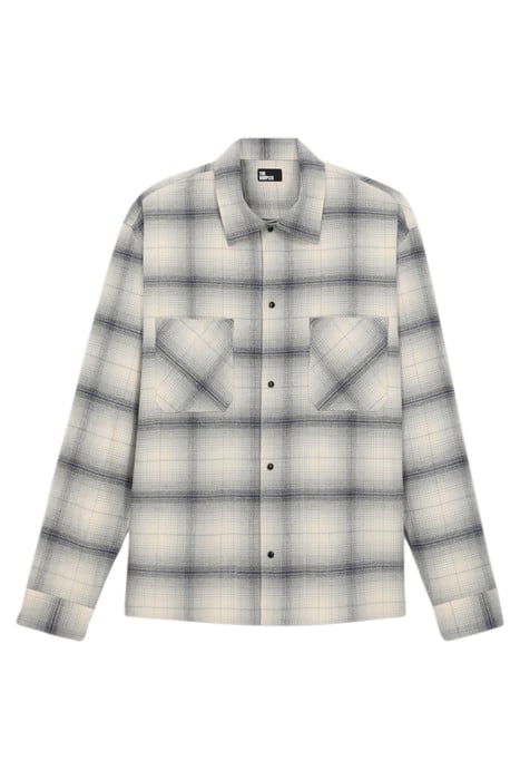 CHEMISE MANCHES LONGUES A CARREAUX NAVY-BEIGE 1