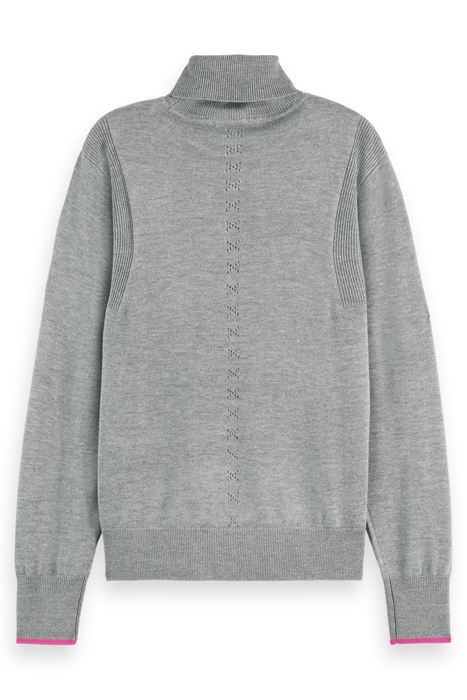 ROLL NECK PULLOVER MID GREY MELANGE 5