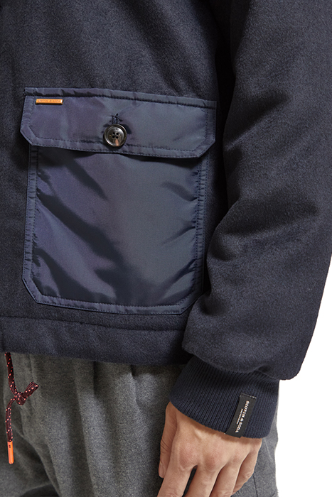 REVERSIBLE BOMBER JACKET IN MIXED QUALITIES NIGHT 9