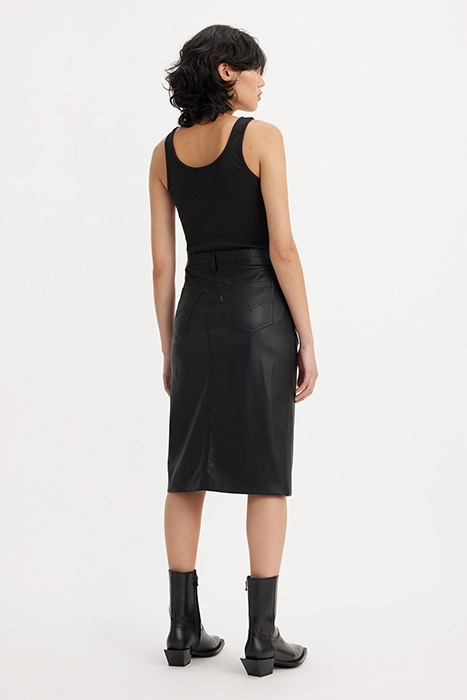 FAUX LEATHER SKIRT BLACK 2
