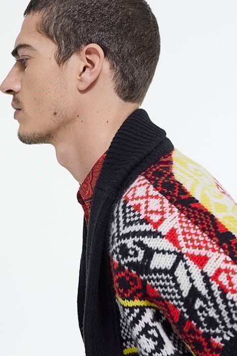 CARGIDAN COL CHALE JACQUARD BLACK / RED / YELLOW 7