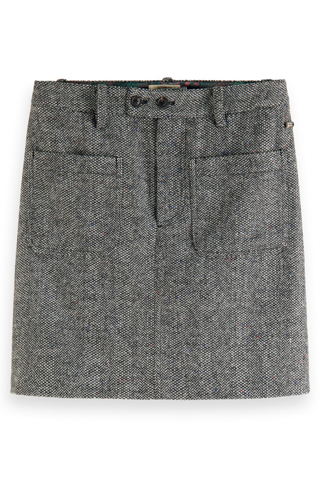 HERRINGBONE HIGH RISE MINI SKIRT HERRINGBONE TWEED 4