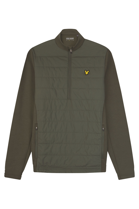 BAFFLE QUILTED QUARTER ZIP MIDLAYER CACTUS GREEN 4