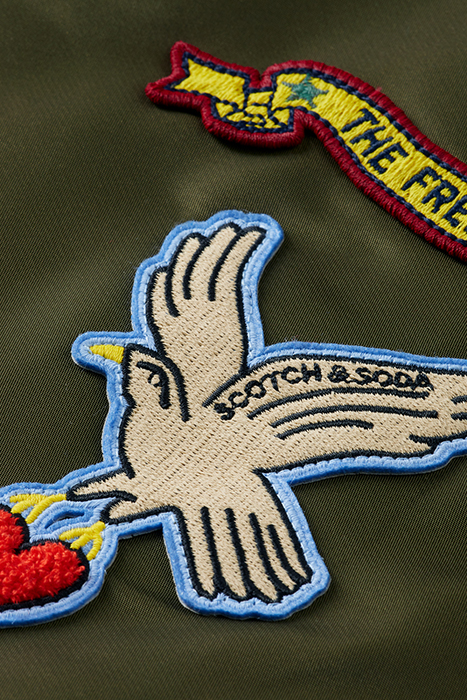 BOMBER JACKET WITH DETACHABLE TEDDY COLLAR MILITARY GREEN 10