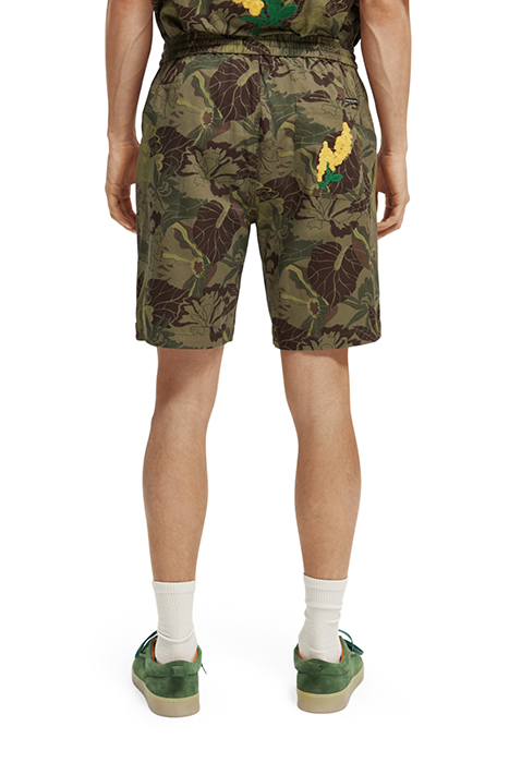 FAVE- PRINTED TWILL BERMUDA SHORT WITH EMBROIDERY CAMO FLORA 2