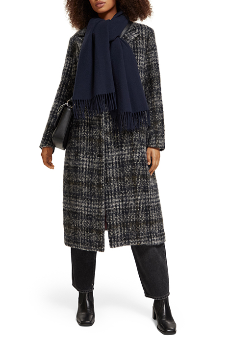 DOUBLE BREASTED COAT IN A BLUE CHECK NIGHT 2