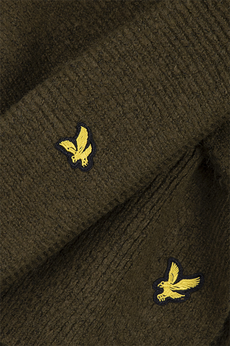 CHUNKY BEANIE HAT SCARF SET OLIVE 3