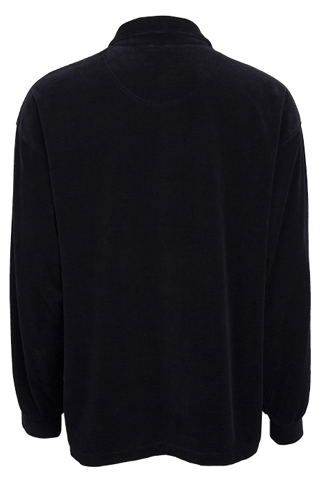 VELOUR LONGSLEEVE POLO BLACK 2