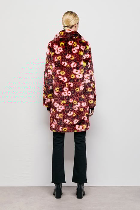 FAUSSE FOURRURE JACQUARD FLEURI DARK RED 3