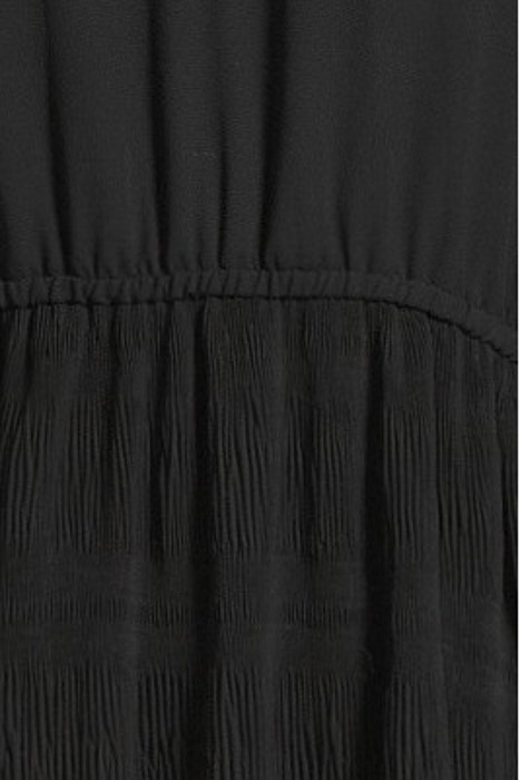 PLEATED GEORGETTE V-NECK MAXI DRESS BLACK 5