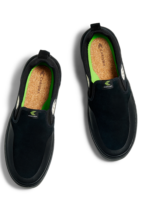 SLIP ON SKATE PRO ALL BLACK SUEDE AND CANVAS SNEAKER 3