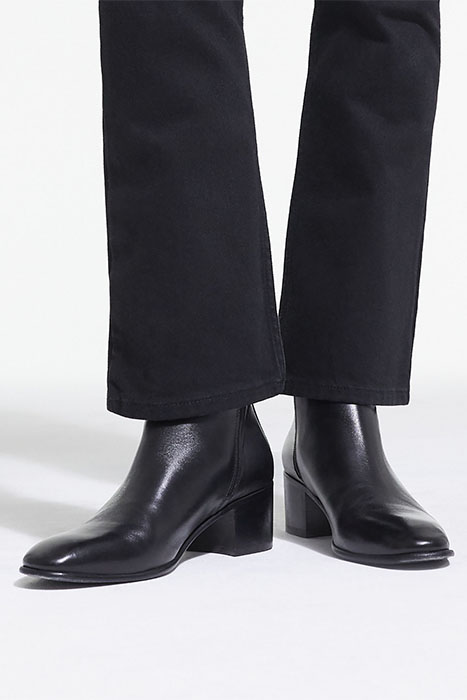 BOTTINES EN CUIR AVEC ZIP BLACK 2