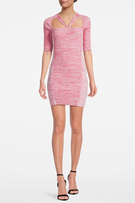 MELANGE CUT OUT MINI DRESS LOVE POTION by GANNI
