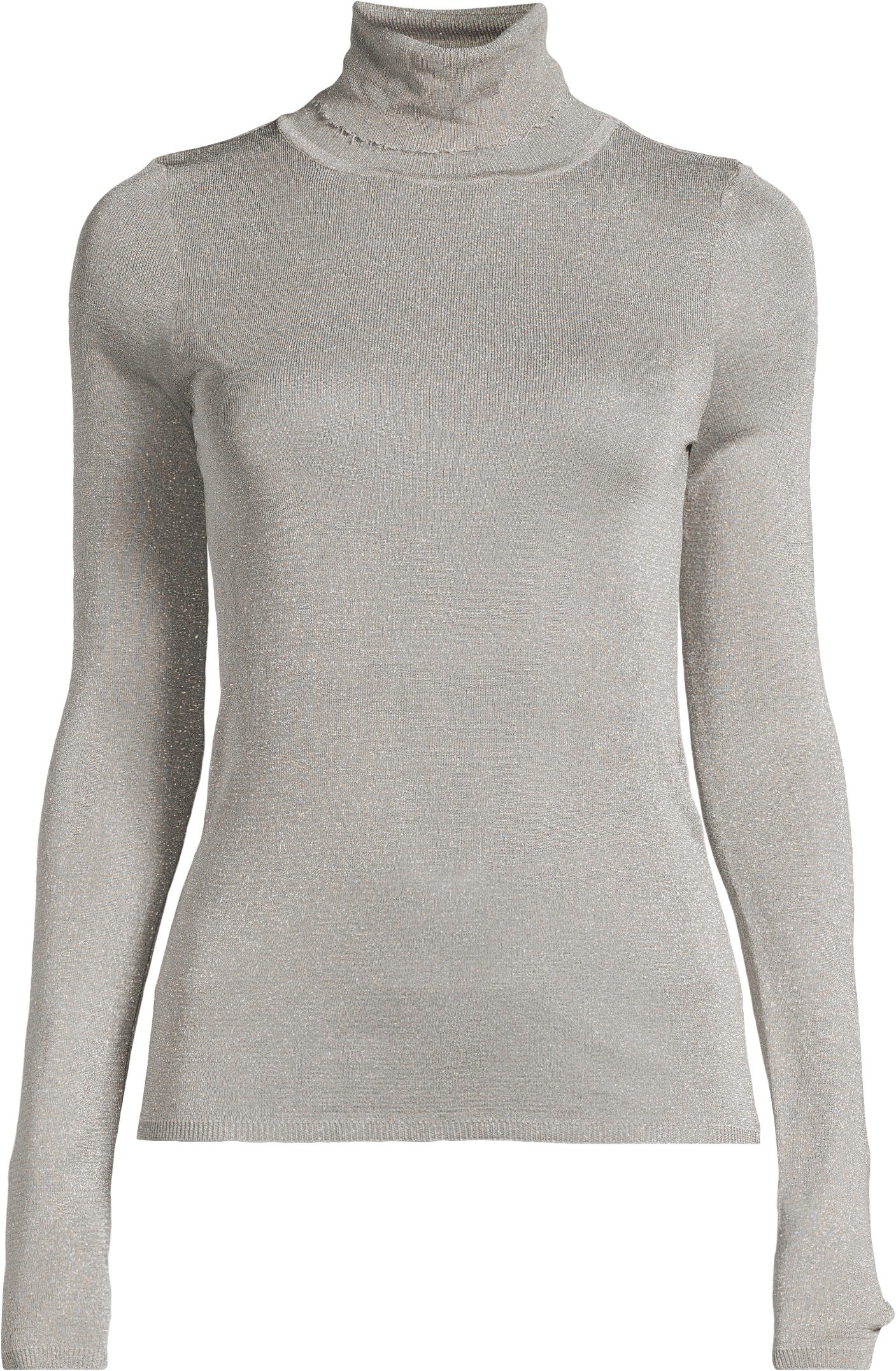 CAROLINE TURTLENECK TOP GREY LUREX 3