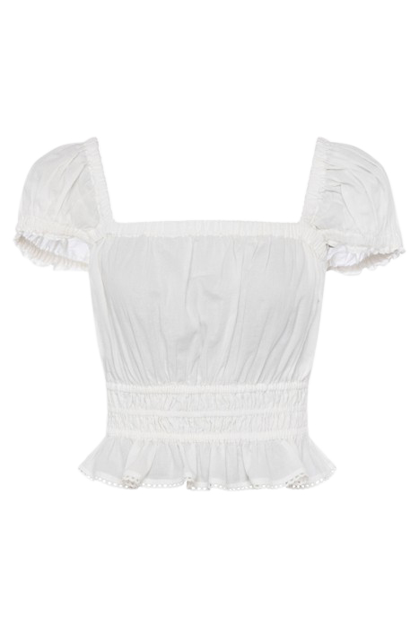 ALMO COTTON SQUARE NECK TOP WHITE 3