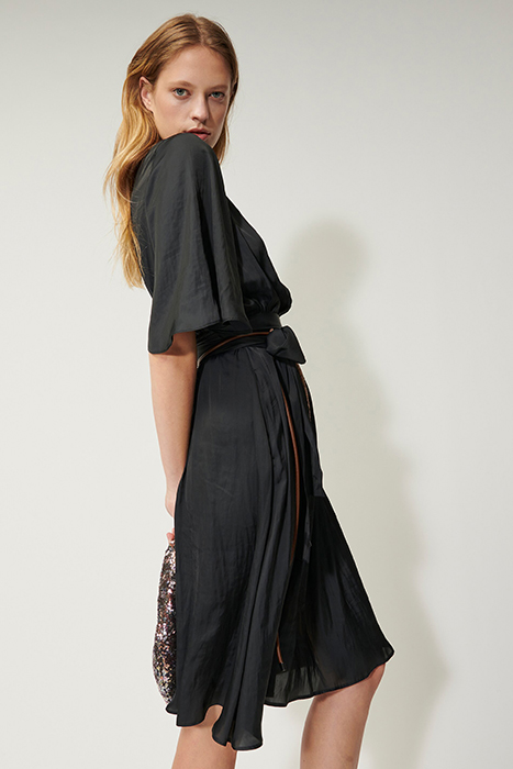 DRESS WITH SATIN SHEEN ANTHRACITE 4