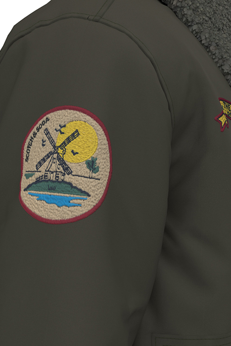 BOMBER JACKET WITH DETACHABLE TEDDY COLLAR MILITARY GREEN 9