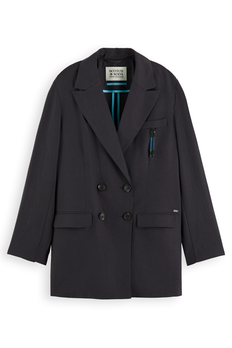 DRAPEY DOUBLE BREASTED BLAZER CHARCOAL 4