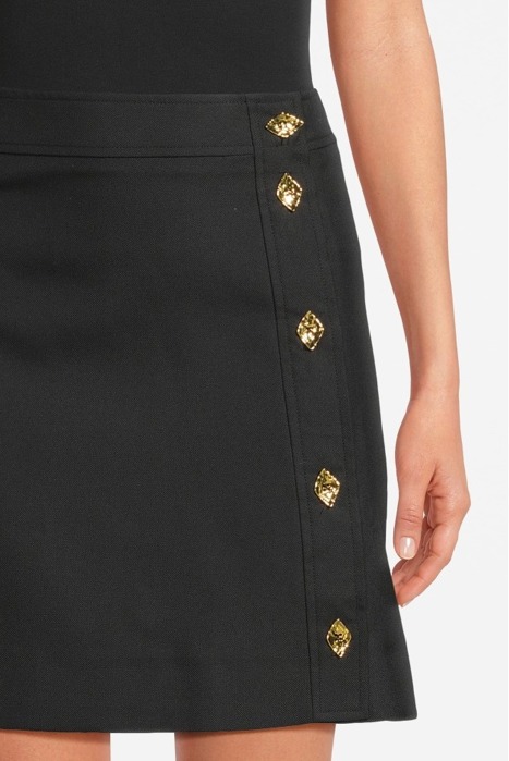 SUMMER SUITING BUTTON CLOSURE MINI SKIRT BLACK 4