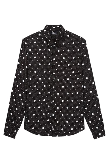 CHEMISE MANCHE LONGUE HOMME POLKA DOTS BLACK-ECRU 1