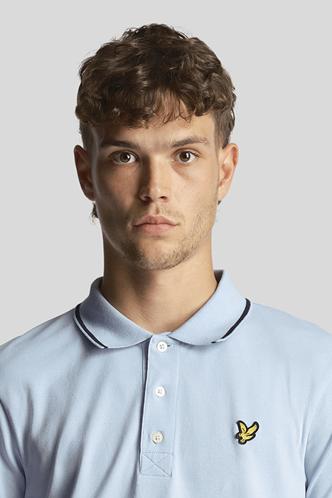 TIPPED POLO SHIRT LIGHT BLUE/ DARK NAVY 5
