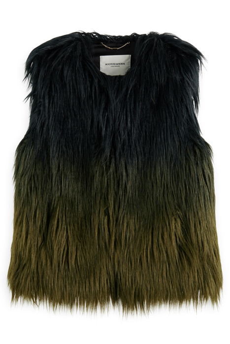 GRADIENT FAUX FUR GILET BLACK 4
