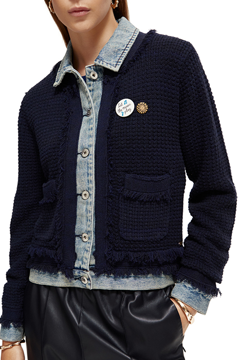 DENIM TWEED MIX BLAZER JACKET NIGHT 9