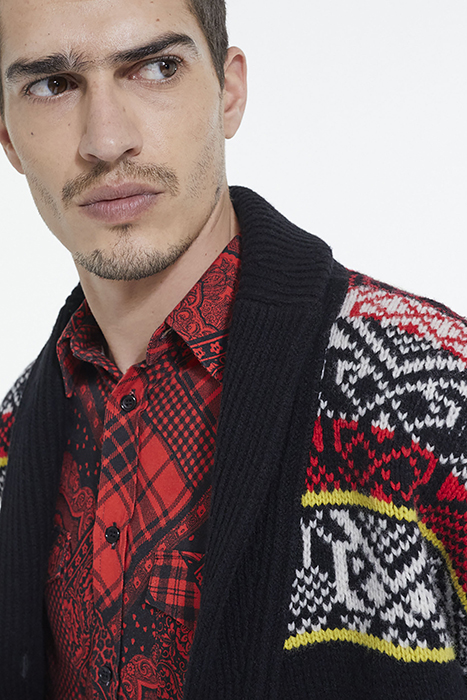 CARGIDAN COL CHALE JACQUARD BLACK / RED / YELLOW 6