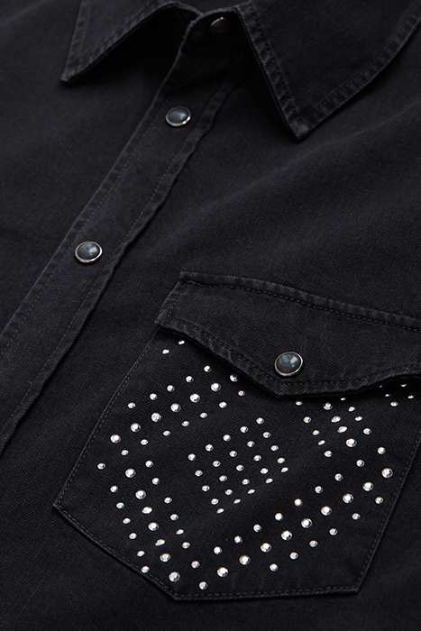 CHEMISE WESTERN BLACK DENIM AVEC STUD BLACK WASHED 2