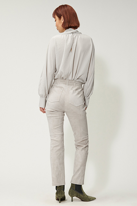 SUEDE BABYFLARE PANTS STONE 2