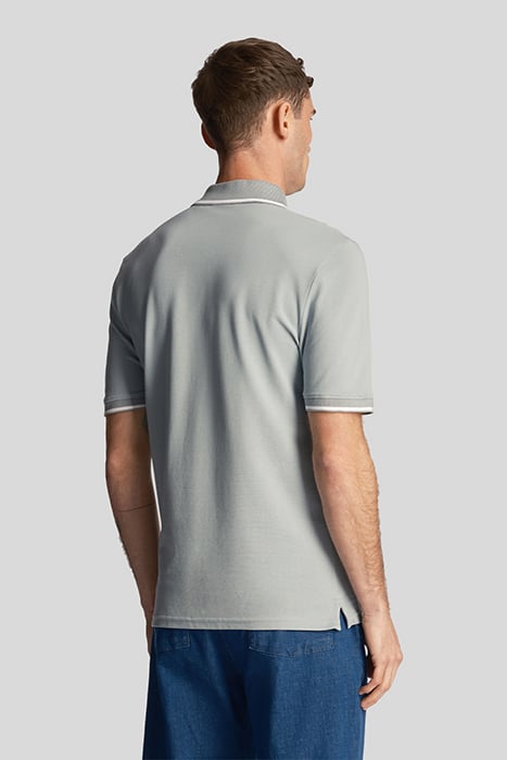 TIPPED POLO SHIRT SLATE BLUE / WHITE 2