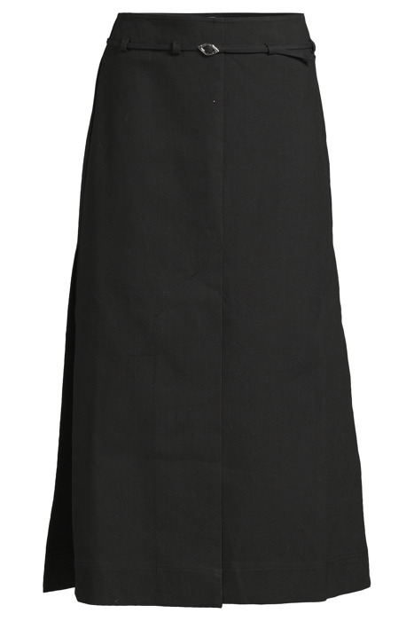 COTTON SUITING MAXI SLIT SKIRT BLACK 3