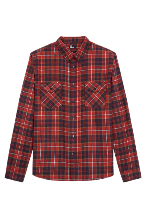 CHEMISE DROITE A CARREAUX AVEC POCHE PLAQUEES RED / BLACK 5