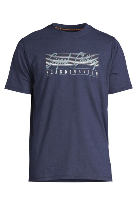 LIAMSI FRONT PRINT TEE+ DUKE BLUE MELANGE 3