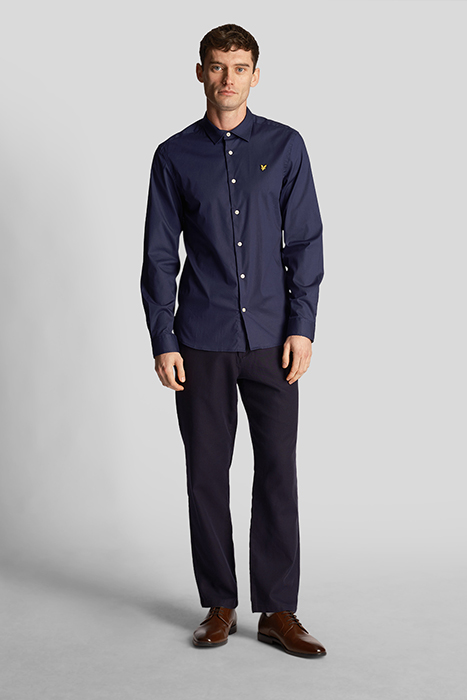 LS SLIM FIT POPLIN SHIRT NAVY 3