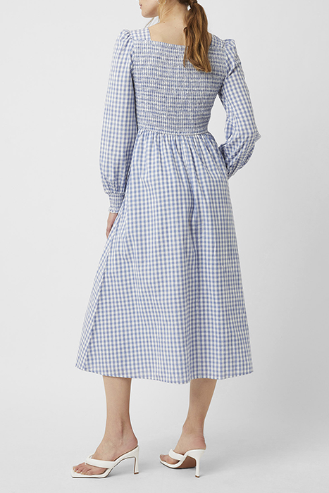 CLASSIC GINGHAM LS SQR NK DRS BLUE 2