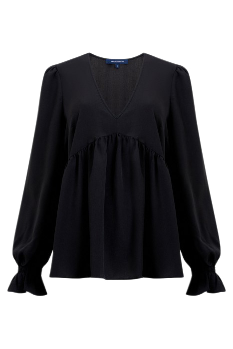CREPE LIGHT V NECK TOP BLACK 3