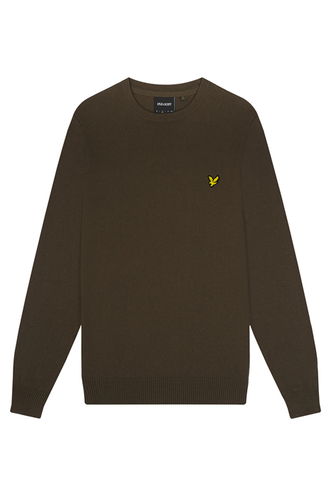 COTTON MERINO CREW JUMPER OLIVE 4