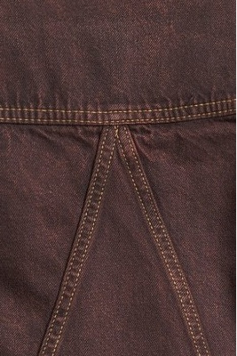 OVERDYED BLEACH DENIM CROPPED JACKET SHAVED CHOCOLATE 5