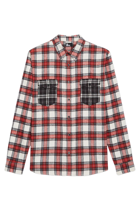 CHEMISE DROITE A CARREAUX POCHES CONTRASTEES RED 5