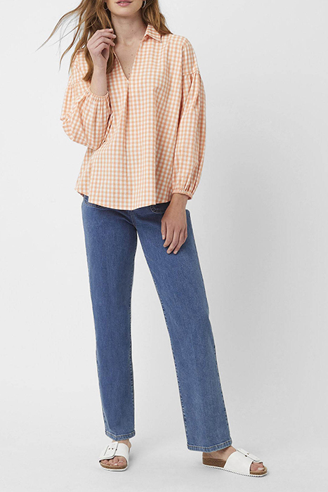 CLASSIC GINGHAM LS POPOVR SHRT ORANGE 2