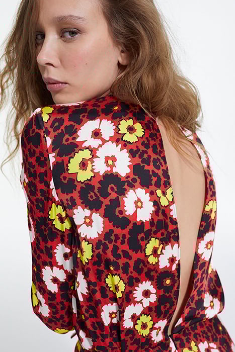 ROBE LONGUE WILD BLOSSOM RED / YELLOW 5